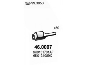 ASSO 46.0007 katalizatoriaus keitiklis 
 Išmetimo sistema -> Katalizatoriaus keitiklis
6K0131089, 6K0131089F, 6K0131089X