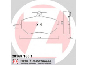 ZIMMERMANN 20168.160.1 stabdžių trinkelių rinkinys, diskinis stabdys 
 Techninės priežiūros dalys -> Papildomas remontas
357 698 151 A, 357 698 151 D, 357 698 151 H