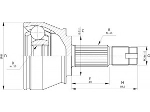 OPEN PARTS CVJ5709.10 jungčių komplektas, kardaninis velenas 
 Ratų pavara -> Sujungimai/komplektas
46308463, 46308551, 46308706, 46308551