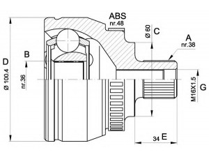 OPEN PARTS CVJ5516.10 jungčių komplektas, kardaninis velenas 
 Ratų pavara -> Sujungimai/komplektas
1111900, 1202578, 7M0498099A, 95VW3B413AB