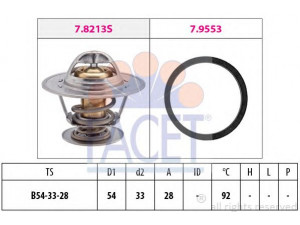 FACET 7.8213 termostatas, aušinimo skystis 
 Aušinimo sistema -> Termostatas/tarpiklis -> Thermostat