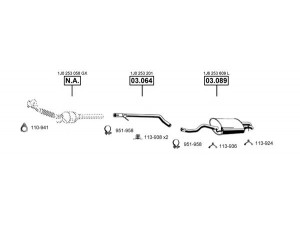 ASMET VA032545 išmetimo sistema 
 Išmetimo sistema -> Išmetimo sistema, visa