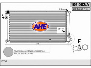 AHE 106.062/A radiatorius, variklio aušinimas 
 Aušinimo sistema -> Radiatorius/alyvos aušintuvas -> Radiatorius/dalys
9634797480