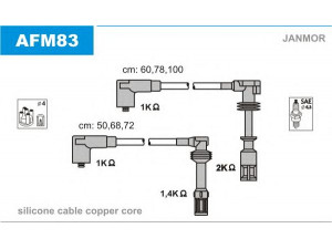 JANMOR AFM83 uždegimo laido komplektas 
 Kibirkšties / kaitinamasis uždegimas -> Uždegimo laidai/jungtys
46536862, 46536863