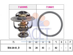 FACET 7.8404 termostatas, aušinimo skystis 
 Aušinimo sistema -> Termostatas/tarpiklis -> Thermostat
1305A190, MD-158570, MD-175746