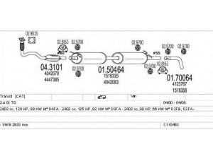MTS C110480009585 išmetimo sistema 
 Išmetimo sistema -> Išmetimo sistema, visa