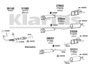 KLARIUS 330493E išmetimo sistema 
 Išmetimo sistema -> Išmetimo sistema, visa