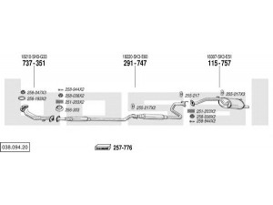 BOSAL 038.094.20 išmetimo sistema 
 Išmetimo sistema -> Išmetimo sistema, visa