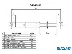 BUGIAD BGS10886 dujinė spyruoklė, bagažinė 
 Priedai -> Bagažinė/pakrovimo skyrius
68950-02040, 68960-02040