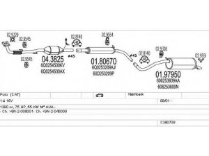 MTS C380708007720 išmetimo sistema 
 Išmetimo sistema -> Išmetimo sistema, visa