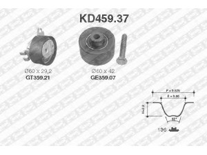 SNR KD459.37 paskirstymo diržo komplektas 
 Techninės priežiūros dalys -> Papildomas remontas
0829-79, 0830-37, 0831-56, 0831-68
