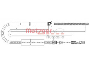 METZGER 10.7507 trosas, stovėjimo stabdys 
 Stabdžių sistema -> Valdymo svirtys/trosai
8Z0 609 721F, 8Z0 609 722C, 8Z0 609 722G