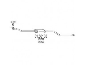 MTS 01.50133 vidurinis duslintuvas 
 Išmetimo sistema -> Duslintuvas
1717K4, 1717P7