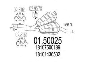 MTS 01.50025 vidurinis duslintuvas 
 Išmetimo sistema -> Duslintuvas
18101436532, 18107500189