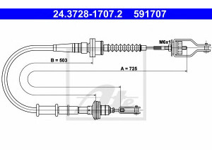 ATE 24.3728-1707.2 sankabos trosas 
 Dviratė transporto priemonės -> Kabeliai ir tachometro velenaai -> Sankabos trosas
30770-2M105, 30770-2M115, 30770-2M117