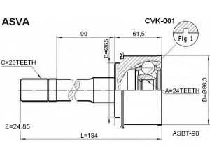 ASVA CVK-001 jungčių komplektas, kardaninis velenas 
 Ratų pavara -> Sujungimai/komplektas
0K011 22 51