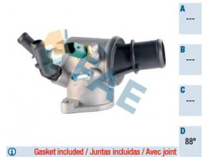 FAE 5349288 termostatas, aušinimo skystis 
 Aušinimo sistema -> Termostatas/tarpiklis -> Thermostat
55187784, 55202510, 55203388, 1338039