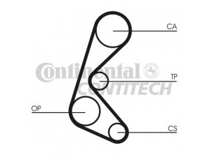 CONTITECH CT964 paskirstymo diržas 
 Techninės priežiūros dalys -> Papildomas remontas
46434651, 464346510, 46546254, 465462540
