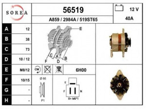 EAI 56519 kintamosios srovės generatorius 
 Elektros įranga -> Kint. sr. generatorius/dalys -> Kintamosios srovės generatorius
2702031141