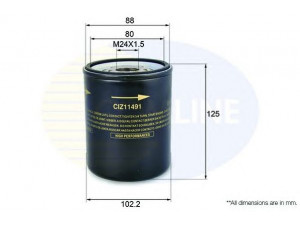 COMLINE CIZ11491 alyvos filtras 
 Techninės priežiūros dalys -> Techninės priežiūros intervalai
15601-87308, 8-94340-697-0, 8-94340-697-1