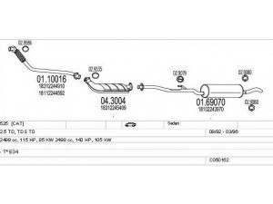 MTS C050162000860 išmetimo sistema 
 Išmetimo sistema -> Išmetimo sistema, visa