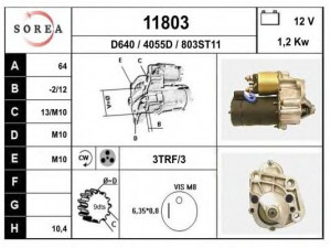 EAI 11803 starteris 
 Elektros įranga -> Starterio sistema -> Starteris
7700865985, 7701499615, 30808465