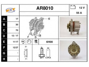 SNRA AR8010 kintamosios srovės generatorius 
 Elektros įranga -> Kint. sr. generatorius/dalys -> Kintamosios srovės generatorius
FMR8107032