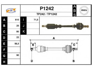 SNRA P1242 kardaninis velenas 
 Ratų pavara -> Kardaninis velenas
327283, 3272H6