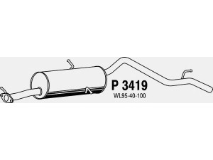 FENNO P3419 vidurinis duslintuvas 
 Išmetimo sistema -> Duslintuvas
WL43-40-100C, WL95-40-100, WL43-40-100C