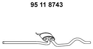 EBERSPÄCHER 95 11 8743 vidurinis duslintuvas 
 Išmetimo sistema -> Duslintuvas
3B0.253.409 AK
