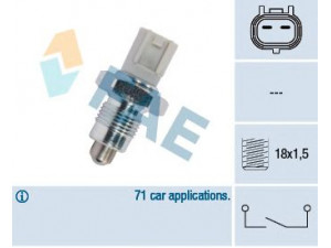 FAE 41302 jungiklis, atbulinės eigos žibintas 
 Elektros įranga -> Šviesų jungikliai/relės/valdymas -> Šviesų jungiklis/svirtis
28700-PHR-003, 28700-PWL-003, 28700-PWL-013