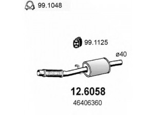 ASSO 12.6058 vidurinis duslintuvas 
 Išmetimo sistema -> Duslintuvas
46406360, 46481765