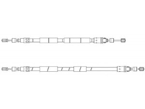 KAWE RT15105 trosas, stovėjimo stabdys 
 Stabdžių sistema -> Valdymo svirtys/trosai
6025370922, 6025370922