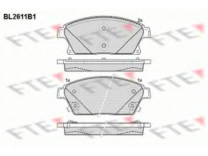 FTE BL2611B1 stabdžių trinkelių rinkinys, diskinis stabdys 
 Techninės priežiūros dalys -> Papildomas remontas
13301234, 13412810, 1605135, 1605177
