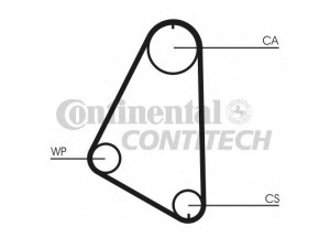 CONTITECH CT526 paskirstymo diržas 
 Techninės priežiūros dalys -> Papildomas remontas
090108360, 636361, 636371, 90108360