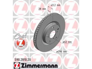 ZIMMERMANN 590.2810.20 stabdžių diskas 
 Stabdžių sistema -> Diskinis stabdys -> Stabdžių diskas
43512-33130, 43512-42050, 43512-42090
