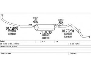MTS C100395013114 išmetimo sistema 
 Išmetimo sistema -> Išmetimo sistema, visa