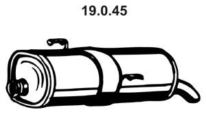 EBERSPÄCHER 19.0.45 galinis duslintuvas 
 Išmetimo sistema -> Duslintuvas
1726.GZ, 1726.X9, 1726.Y0