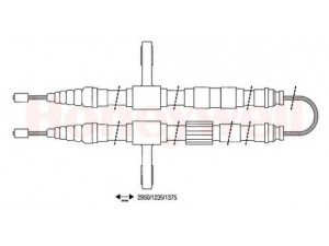 BENDIX 432020B trosas, stovėjimo stabdys 
 Stabdžių sistema -> Valdymo svirtys/trosai
60801383, 60801449, 60801790, 82390671