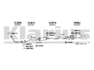 KLARIUS 390264U išmetimo sistema 
 Išmetimo sistema -> Išmetimo sistema, visa