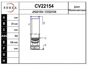 EAI CV22154K jungčių komplektas, kardaninis velenas 
 Ratų pavara -> Sujungimai/komplektas