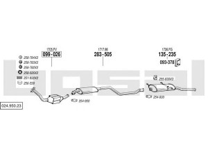 BOSAL 024.950.23 išmetimo sistema 
 Išmetimo sistema -> Išmetimo sistema, visa