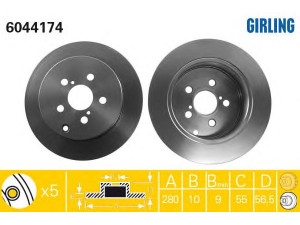GIRLING 6044174 stabdžių diskas 
 Stabdžių sistema -> Diskinis stabdys -> Stabdžių diskas
4243105030, 4243105060