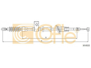 COFLE 10.8222 trosas, stovėjimo stabdys 
 Stabdžių sistema -> Valdymo svirtys/trosai
30850023, 30863450, 30884536