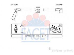 FACET 4.7007 uždegimo laido komplektas 
 Kibirkšties / kaitinamasis uždegimas -> Uždegimo laidai/jungtys
96291306, 96291306, 96 291 306