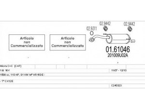 MTS C240323025446 išmetimo sistema 
 Išmetimo sistema -> Išmetimo sistema, visa