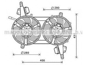 AVA QUALITY COOLING FT7581 ventiliatorius, radiatoriaus 
 Aušinimo sistema -> Oro aušinimas
46410587, 46479804