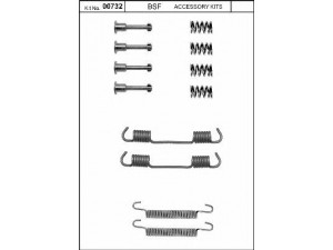 BSF 00732 priedų komplektas, stovėjimo stabdžių trinkelės 
 Stabdžių sistema -> Rankinis stabdys