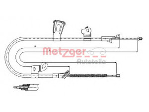 METZGER 17.1078 trosas, stovėjimo stabdys 
 Stabdžių sistema -> Valdymo svirtys/trosai
4643052070