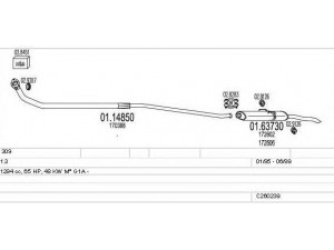 MTS C260239006137 išmetimo sistema 
 Išmetimo sistema -> Išmetimo sistema, visa